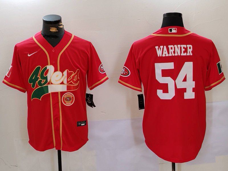Men San Francisco 49ers #54 Warner Red Second generation Mexican Joint Name 2024 Nike Limited NFL Jersey style 3